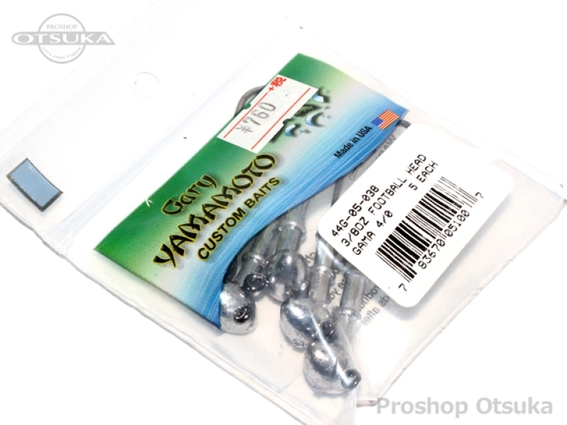 ゲーリーヤマモト ロングシャンクフットボールジグヘッド 38oz フックサイズ 40 シルバー プロショップオオツカ