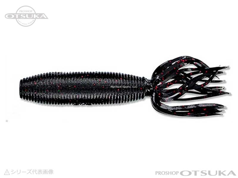 JDM Ika Soft Bait] Gary Yamamoto Fat 4inch 051 BLAK W/sm RED FLK