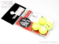 ヤマワ産業 カラーシンカー ラウンドタイプ - ゴム張り #イエロー 4号