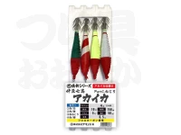 アマノ釣具 絶釣シリーズ - アカイカ仕掛け ver.しましま スッテ4号ハリス8号50cm幹10号150cm