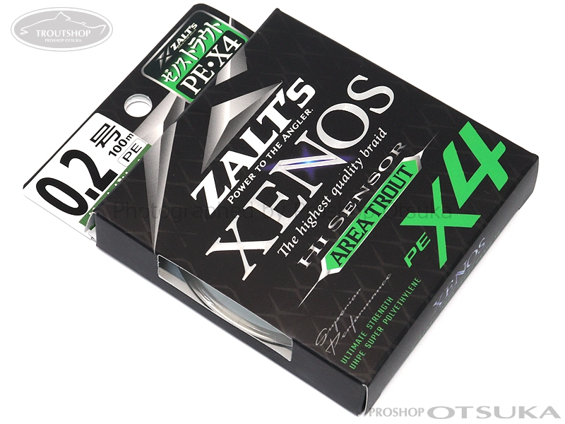 ラインシステム ザルツ ゼノス エリアトラウト ハイセンサーPE X4 0.2号 4lb #ダークグリーン