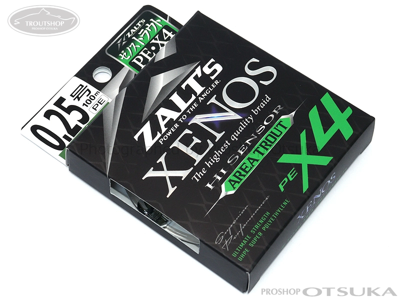 ラインシステム ザルツ ゼノス エリアトラウト ハイセンサーPE X4 0.25号 5lb #ダークグリーン