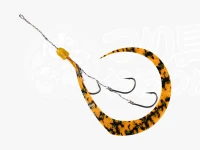 ジャッカル ビンビンフック - 無双ネクタイフックセット #シマシマオレンジゴールドラメ 3本鈎仕様 