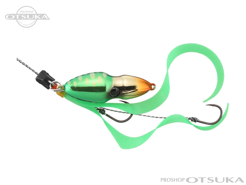 ジャッカル 鉛式ビンビンスイッチ 鉛式ビンビンスイッチ 80g 80g デュアルカーリー標準装備 #F-0155 グリーンゴールド