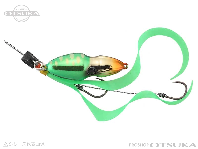 ジャッカル 鉛式ビンビンスイッチ 鉛式ビンビンスイッチ 100g 100g デュアルカーリー標準装備 #F-0155 グリーンゴールド