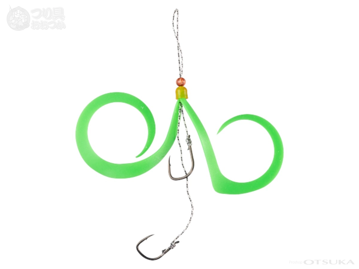 ジャッカル 鉛式ビンビンスイッチ 鉛式ビンビンスイッチスペアラバーセット フックサイズ#11/#10段差 #蛍光グリーン