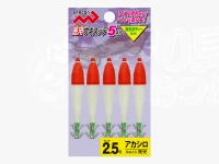 マルシン漁具 徳用ウキスッテ5本 -  #アカシロ夜光 2.5号2段針