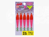 マルシン漁具 徳用ウキスッテ5本 -  #アカピン夜光 2.5号2段針