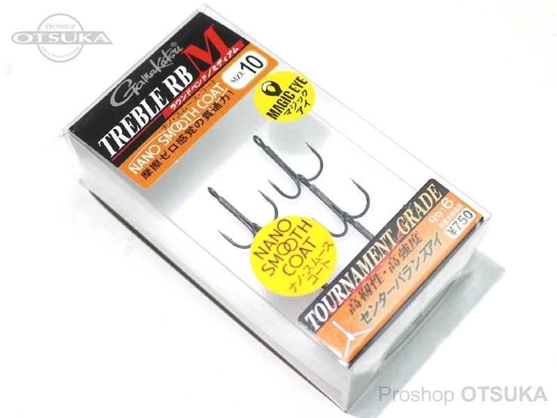 がまかつ トレブルフック トレブル RB M #10 ナノスムースコート 