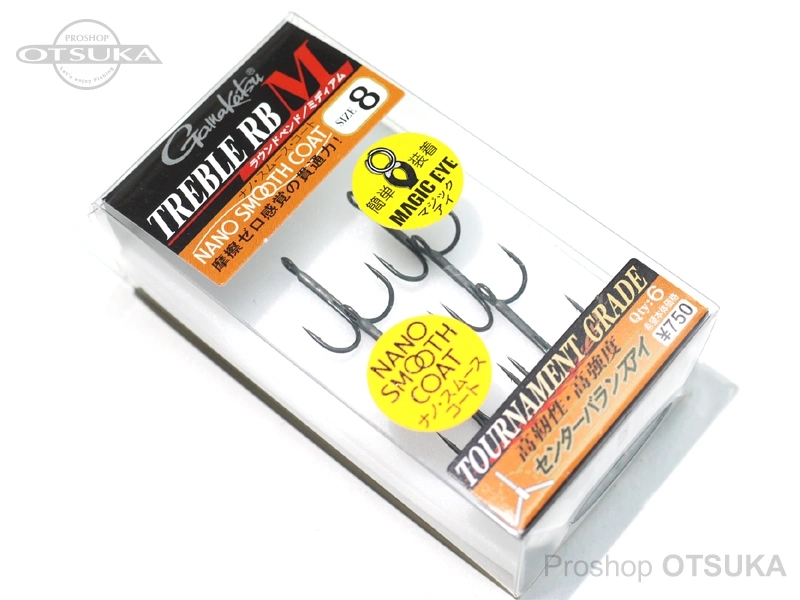 がまかつ トレブルフック トレブル RB M #8 ナノスムースコート 