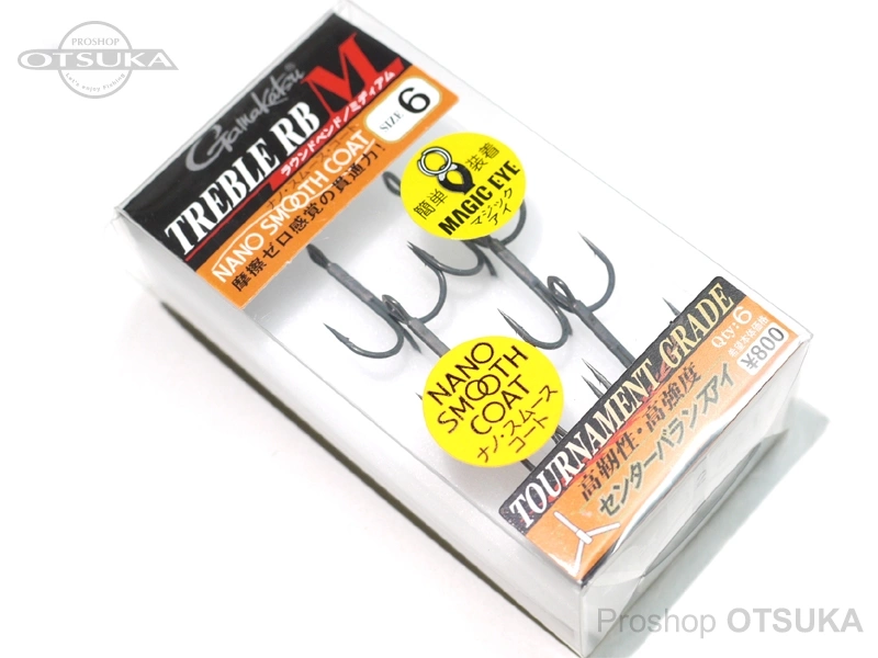 がまかつ トレブルフック トレブル RB M #6 ナノスムースコート 