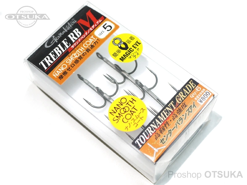 がまかつ トレブルフック トレブル RB M #5 ナノスムースコート 