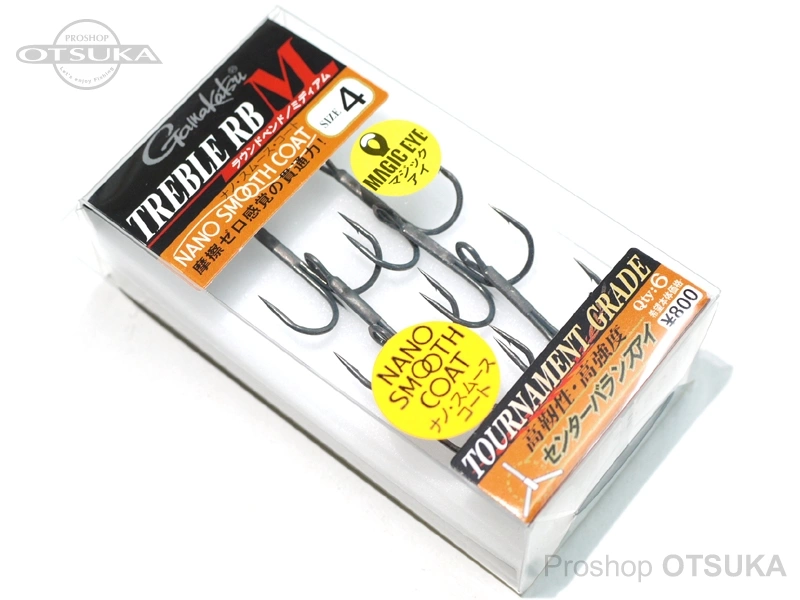 がまかつ トレブルフック トレブル RB M #4 ナノスムースコート 