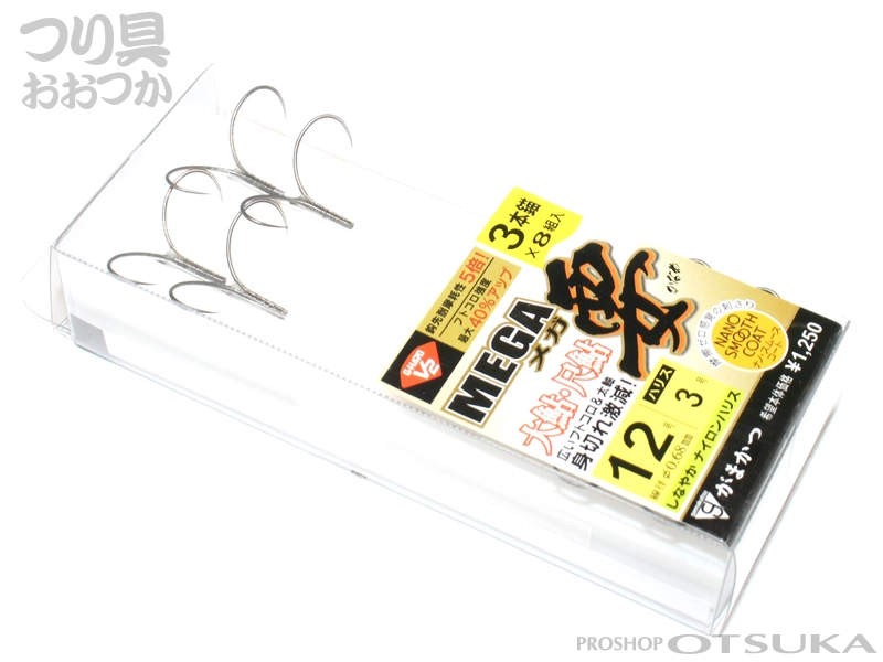 がまかつ Gハード V2 メガ要 3本錨 針12号 ハリス3号 # ナノスムースコート