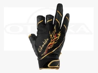 がまかつ ストレッチフィッシンググローブ - GM-7308 #ブラック/ゴールド L