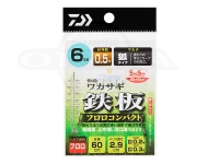 ダイワ クリスティア 快適ワカサギ仕掛 - 快適ワカサギ仕掛SS 鉄板フロロコンパクト マルチ 枝0.25号 幹0.3号　6本針 狐タイプ1.5号 全長60cm ハリス2.9cm