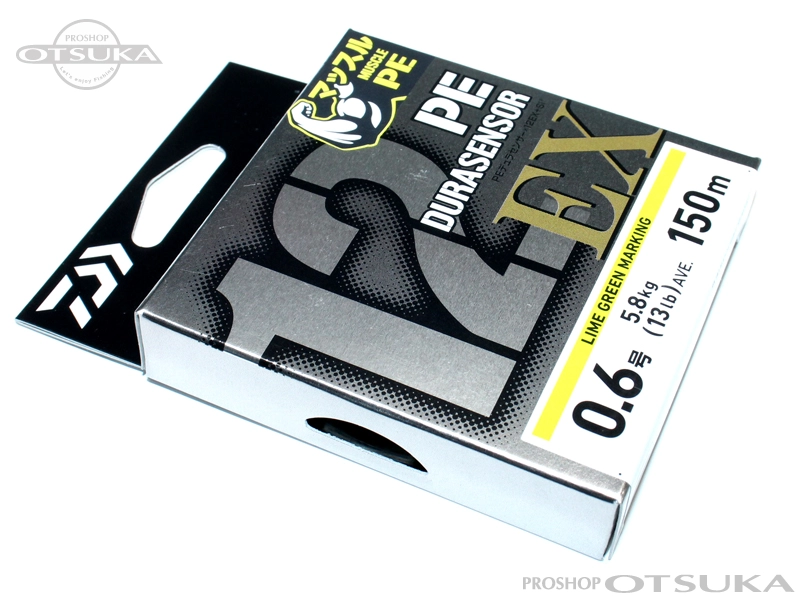 ダイワ PEデュラセンサー 12EX+Si3 0.6号 5.8kg # ライムグリーンマーキング