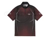 ダイワ ショートスリーブ ハーフジップシャツ - DE-7625 #レッド Mサイズ
