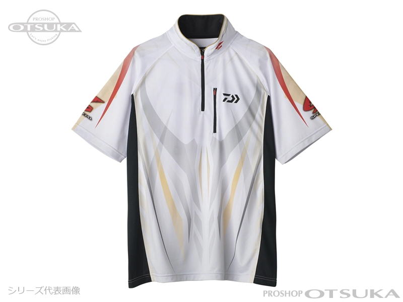 ダイワ ウェア DE-7525 ロングスリーブハーフジップシャツ ホワイト 2XL