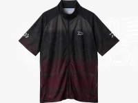 ダイワ ハーフスリーブ ドライシャツ フルジップ - DE-7426 #レッド Lサイズ