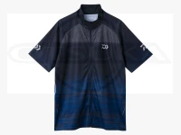 ダイワ ハーフスリーブ ドライシャツ フルジップ - DE-7426 #ブルー XLサイズ