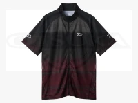 ダイワ ハーフスリーブ ドライシャツ フルジップ - DE-7426 #レッド Mサイズ