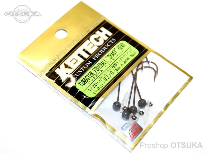 ケイテック フットボールシェイキーヘッド フットボールシェイキーヘッド 1/20oz 1.3g #2/0 タングステンヘッド 