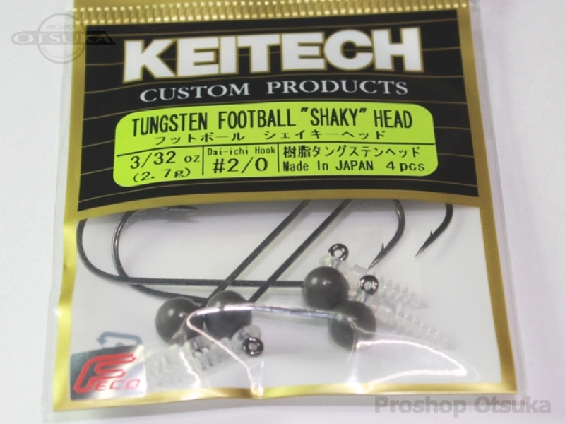 ケイテック フットボールシェイキーヘッド フットボールシェイキーヘッド 3/32oz 2.7g #2/0 タングステンヘッド 