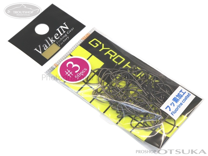 ヴァルケイン シングルフック ジャイロフック フッ素 #3 #ブラック