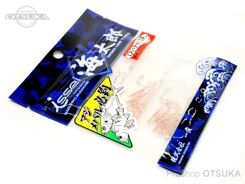 一誠 海太郎 ワーム スパテラ 1.5インチ 1.5インチ #002　クリアレッドフレーク