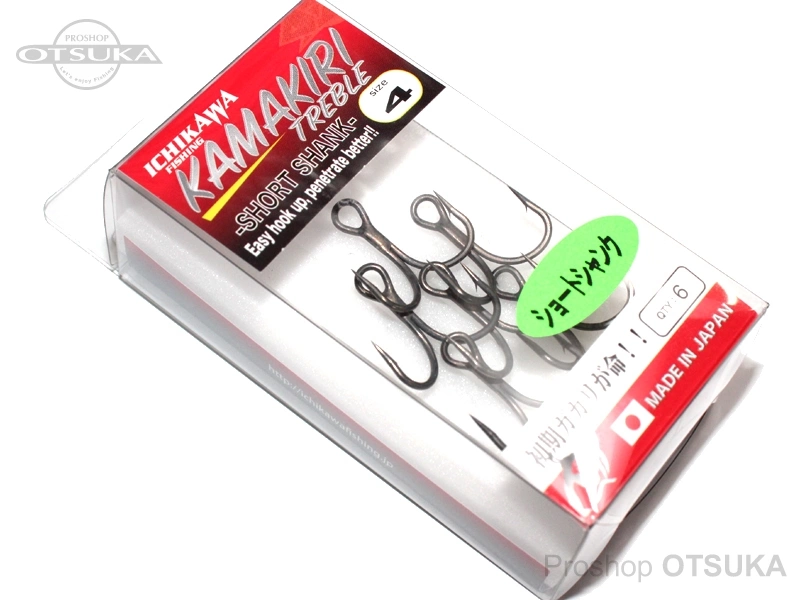 イチカワフィッシング プラグフック RC カマキリトレブル ショートシャンク #4 