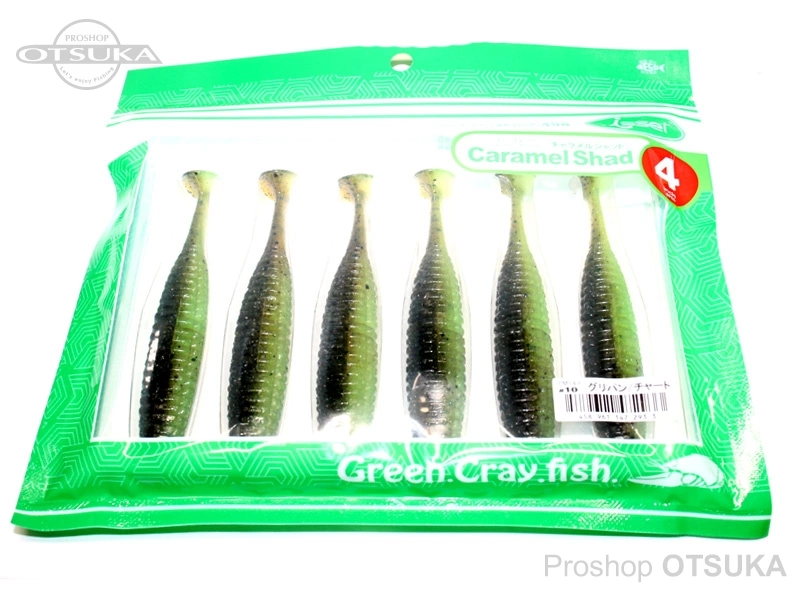 イッセイ キャラメルシャッド キャラメルシャッド4インチ 4インチ #10 グリパン/チャート