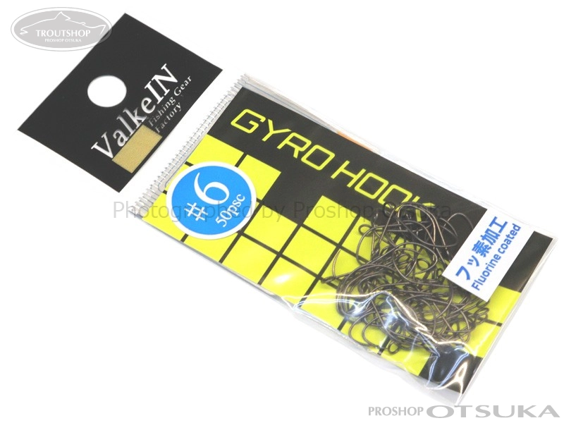 ヴァルケイン シングルフック ジャイロフック フッ素 #6 #ブラック