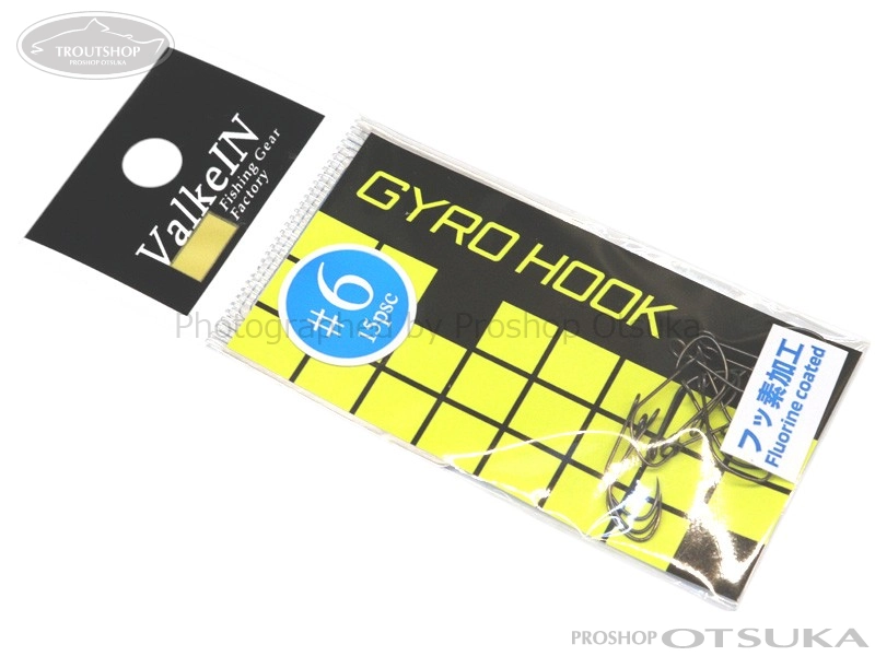 ヴァルケイン シングルフック ジャイロフック フッ素 #6 #ブラック