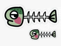 ヒサオデザイン ステッカー -  # 食べられマスステッカー(ジト目) 大H57×W80mm 小H13×W30mm