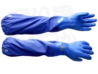 富士手袋工業株式会社 耐油ビニワーク - 超ロング 60cm #ブルー Lサイズ カバー付き