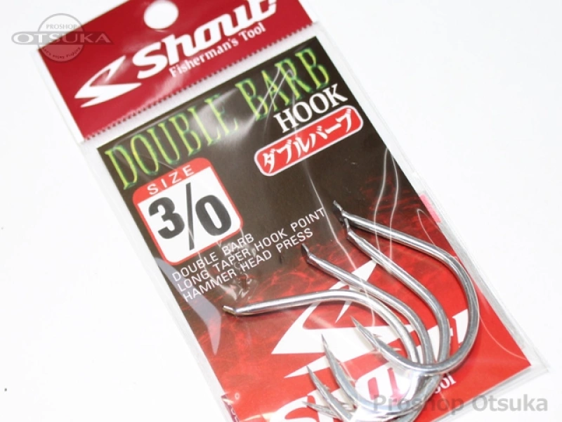 シャウト ダブルバーブフック ダブルバーブ #3/0 シルバー
