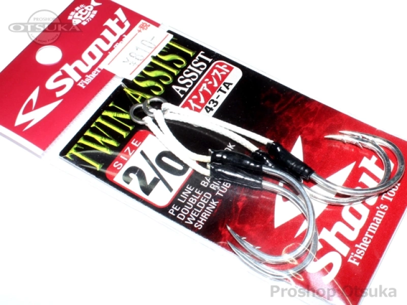 ささめ針 シャウト ツインアシスト ダブルバーブ 43-TA 2/0 -