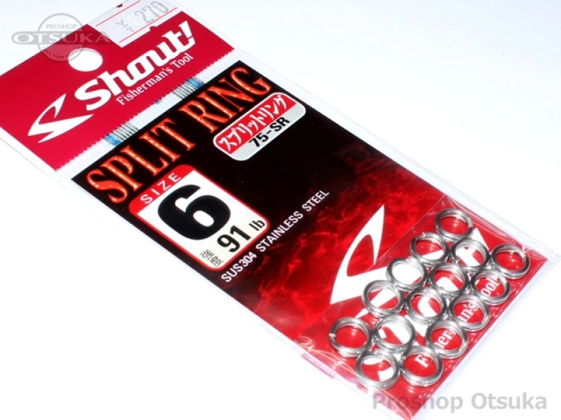 ささめ針 シャウト スプリットリング 75-SR サイズ6 