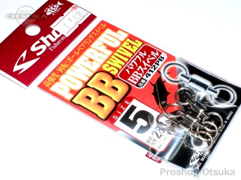 ささめ針 シャウト パワフルBBスイベル 412PB サイズ#5 #シルバー