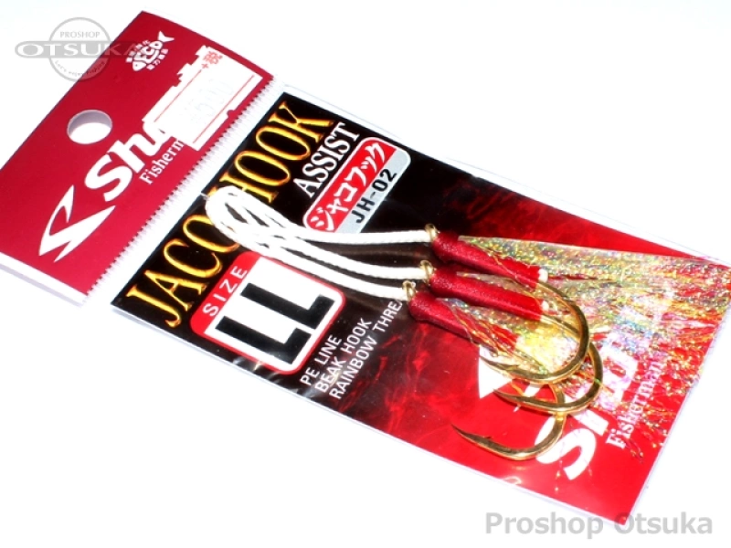 ささめ針 シャウト ジャコフック JH-02 LL サバ皮レインボースレッズ