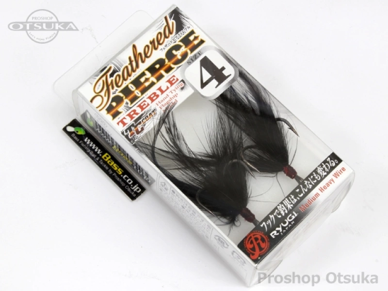 リューギ ピアストレブル フェザードトレブルピアス #4 #ブラック