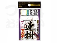 ささめ針 ワカサギ連掛けマルチ - CZ218 幹糸0.4号 全長119cm 秋田狐1号 ハリス0.3号 7本鈎