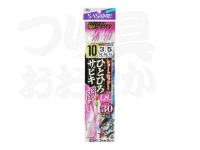 ささめ針 特選ひとひろサビキ ピンクフェザー - TOK017 ショートロッド対応 新アジ10号ハリス3号幹5号全長1.8m 