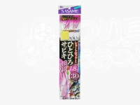 ささめ針 特選ひとひろサビキ ピンクフェザー - TOK017 ショートロッド対応 新アジ12号ハリス4号幹6号全長1.8m 