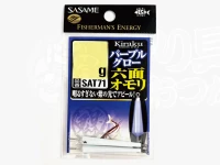 ささめ針 鬼楽 パープルグロー 六面オモリ - SAT71 # パープルグロー 4g