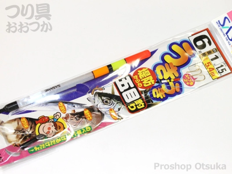 ささめ針 うきうき五目釣り W-600 6号 ハリス1号 幹糸1.5号 