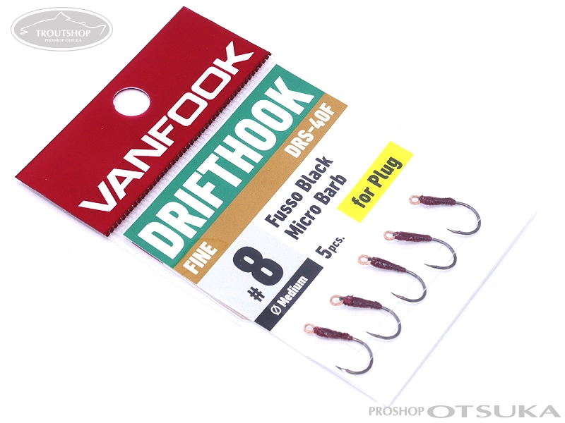 ヴァンフック ドリフトフック ドリフトフック ファイン DRS-40F #8(中軸) #フッ素ブラック