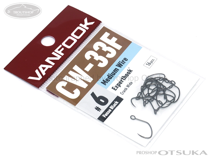 ヴァンフック エキスパートフック クランクワイド CW-33F #6 #フッ素ブラック