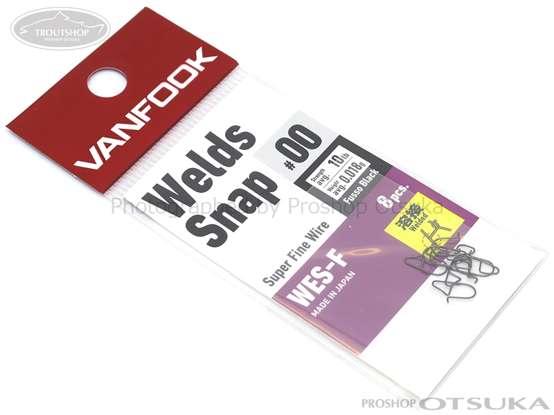 ヴァンフック ウェルズスナップ WES-F #00 avg.10lb　ウエイト0.018g #フッ素ブラック